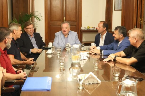 Reunión de Felipe Michlig en el Senado por el proyecto de obras en la Ruta Provincial 2