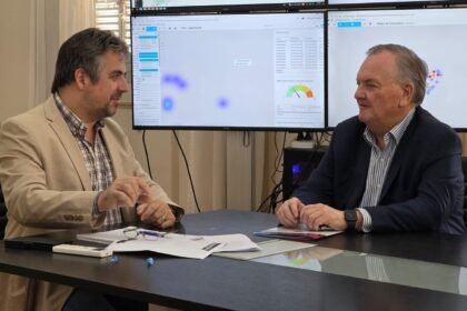 Reunión entre Felipe Michlig y el ministro Pablo Cococcioni por temas de seguridad en San Cristóbal