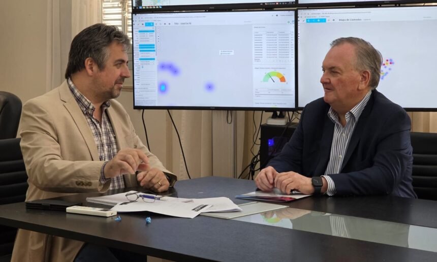 Reunión entre Felipe Michlig y el ministro Pablo Cococcioni por temas de seguridad en San Cristóbal