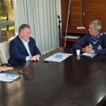 Senador Felipe Michlig reunido con Pablo Seghezzo y Germán Lagger en la Dirección Provincial de Vialidad